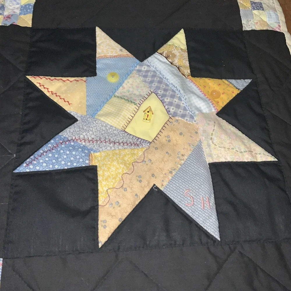 Wall Hanging Baby Or Lap Stars Reproduction 30s Feedsack Prints 36
